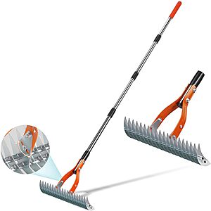 19-Tine 15" Yofidra Heavy Duty Metal Dethatcher Rake w/ 70" Adjustable Handle $14.99 + Free Shipping w/ Prime or on $35+