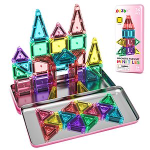 $9.99 - Mini Magnetic Tiles Toddler Travel Essentials Set with Case - Shipping is free w/ Prime or on $35+