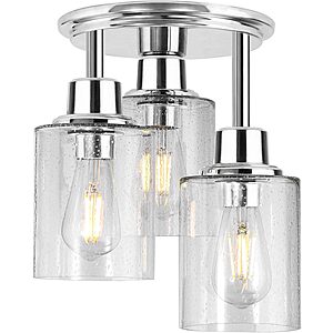 ROTTOGOON Semi Flush Mount Ceiling Light, 3-Light Close to Ceiling Light Fixtures, Electroplating Chrome Finish $29.99