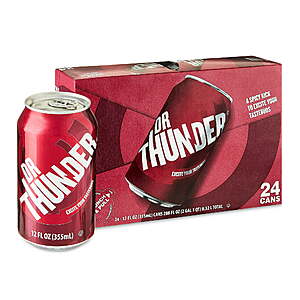 24-Pack 12-Oz Great Value Soda Pop (Dr. Thunder & More) $7.47 + Free Shipping w/ Walmart+ or on $35+