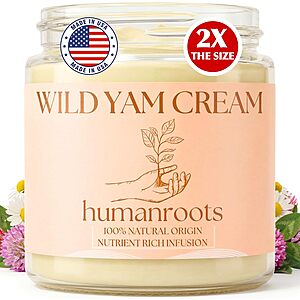 4-Oz Human Roots Wild Yam Cream w/ Chaste Tree Berry & Red Clover (Unscented/Herb-Infused) $10.41 w/ S&S + Free Shipping w/ Prime or on $35+