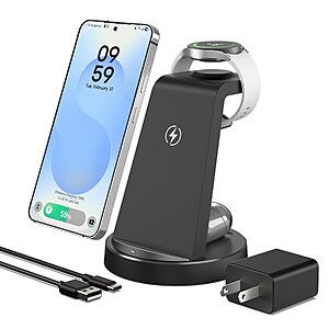 SMILE STATION 3-in-1 Wireless Charging Station for Samsung (Phone + Galaxy Watch + Buds) $14.98