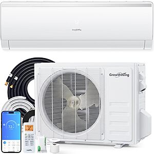 GrowthWing 18000 BTU Mini Split Air Conditioner & Heater,  20 SEER2 208/230V