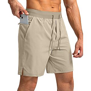 Soothfeel Men's Running Shorts w/ Zipper Pockets, 7" Inseam, Lightweight & Quick Dry $12.95