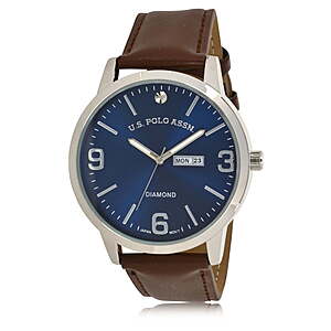 U.S. Polo Assn. Adult Male Analog Classic with Blue Dial and Brown Strap - Free Pick-up Or Free Delivery On Orders Over $35 - $7.5