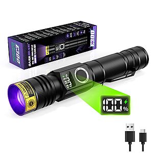 DARKBEAM USB-C Rechargeable Zoomable UV Flashlight $11 @ Amazon