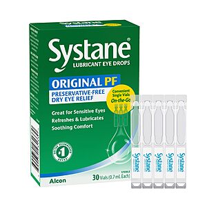 30-Count Systane Original PF Lubricating Eye Drops Single-Use Vials $7.14 w/ S&S + Free Shipping w/ Prime or on $35+