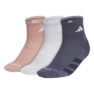 adidas Womens All Day Training Workout Socks (3 Pairs) Multiple Heights - Pink/Heather/Shadow - Free Shipping w/Amazon Prime or Orders Over $35 - $6.3