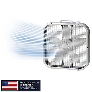 Lasko 20" 3-Speed 1820 CFM Box Fan (White) $19.98 + Free Store Pickup at Home Depot