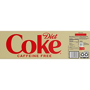 Diet Coke Caffeine Free Soda, 12 fl oz, 12 Pack (Package May Vary)  $4.68 FS Prime AMZ