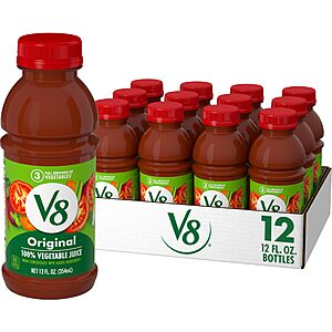 V8 Original 100% Vegetable Juice, 12 fl oz Bottle (12 Pack) $9.10 S&S AMAZON