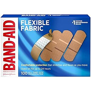 [SnS, AC] $3.95** | 100-Count 3" x 1" Band-Aid Brand Flexible Fabric Adhesive Bandages at Amazon