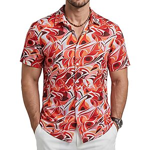 Cotrasen Men's Hawaiian Shirts Short Sleeve Button Down Shirts $12.99
