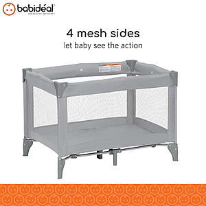 $31.46 FS WMT+, at $35 or pick up Babideal Portable Playpen for Babies with Mesh Sides and Padded Mat, Baby Essentials, Arctic Grey