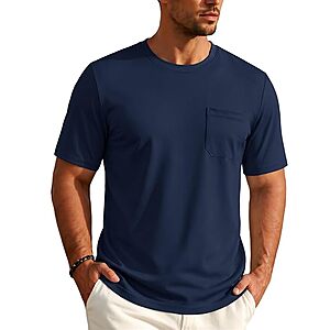 EKLENTSON Men's Lightweight Pocket T-Shirt UPF 80+ Sun Protection UV Tee Shirt Moisture Wicking Basic Tshirt $9.99