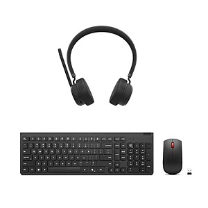 Lenovo Home Office Bundle with Lenovo Essentials Gen 2 Wireless Keyboard and Mouse + Teams VOIP Headset $80 + Free Shipping