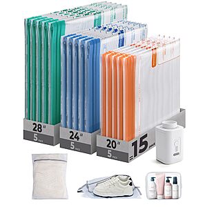 18-Pack BAGSMART Multicolor Vacuum Storage Bags w/ Rechargeable Pump (3 Sizes) $14.99 + Free Shipping w/ Prime or on $35+