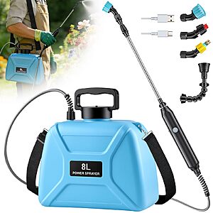 2 Gallon Electric Pump Sprayer in Lawn and Garden, Backpack Weed Sprayer, Battery Powered Garden Sprayer with Retractable Wand and 4 Nozzles, USB Fast Charging $25.89