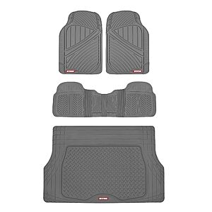 Motor Trend FlexTough Performance All Weather Rubber Car Floor Mats with Cargo Liner – Full Set Front & Rear Odorless Floor Mats, $14.12, Amazon