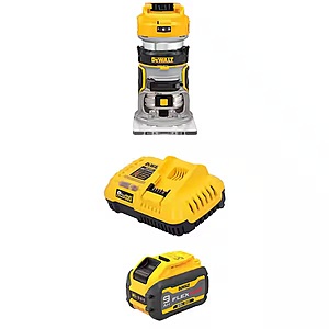 Dewalt 20V MAX XR Lithium-Ion Cordless Brushless Fixed Base Compact Router with 20V/60V MAX flexvolt 9. 0Ah Battery and Charger $239
