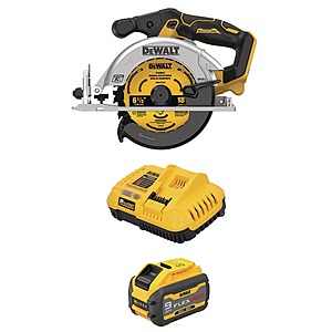 Dewalt 20V MAX Lithium-Ion Cordless Brushless 6-1/2 in. Sidewinder Style Circular Saw with 20V/60V MAX flexvolt 9 Ah Battery $249