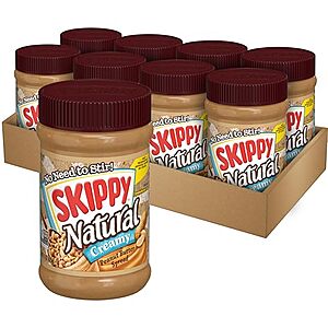 [SnS] $17.01 | 8-Pack 15-Oz SKIPPY Natural Peanut Butter Spread (Creamy) at Amazon ($2.13 each)