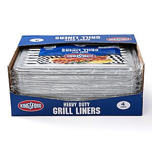4-Pk Kingsford 16"x11.75" Heavy Duty Aluminum Foil Grill Liners $5.50 w/ S&S and Clip Q