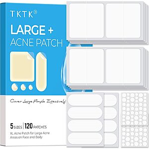 120-Count TKTK Hydrocolloid Acne Patches (5 Sizes) $5.39 + Free Shipping w/ Prime or on $35+