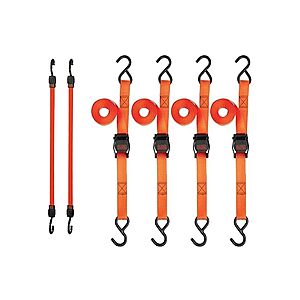 $14.99: BLACK+DECKER 6-Piece Light-Duty Cambuckle Tie-Down and Bungee Strap Kit at Woot!