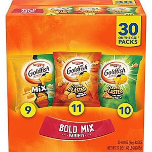[SnS, AC] $7.72* | 30-ct 0.9-oz. Goldfish Bold Mix Baked Snack Crackers (Bold Mix) at Amazon