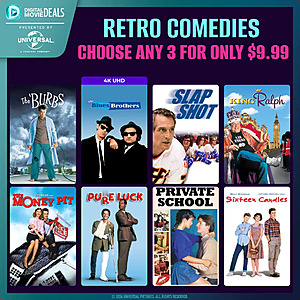 Fanflix: Choose 3 Universal Studios Retro Comedy Digitasl Films for $9.99