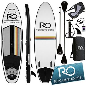 Roc Inflatable Stand Up Paddle Board 10' 6" with Premium SUP Paddle Board Accessories, Wide Stable Design, Non-Slip Comfort Deck for Youth & Adults $229.99
