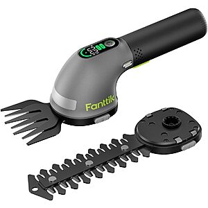 Fanttik Z10 Pro Cordless Hedge Trimmer w/ 6" Shrubbery & 3.5" Grass Shear Blades $29.99
