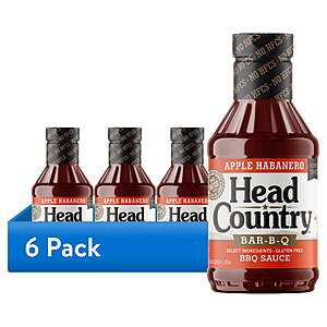 6-Pack 20-Ounce Head Country Apple Habanero BBQ Sauce $17.76 + Free Shipping w/ Walmart+ or on $35+