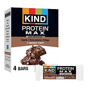 4-Count KIND Protein MAX Bars (Dark Chocolate Crisp) $4.28 w/ S&S + Free Shipping w/ Prime or on $35+