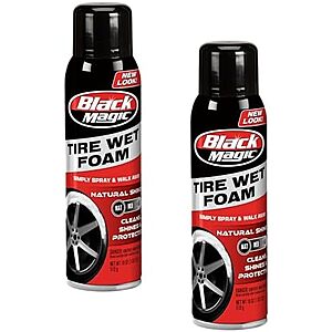 [NEW] $9.94 | 2-Pack 18-Oz Black Magic Tire Wet Foam at Amazon