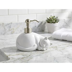 Cat Shape Soap/Lotion/Hand Sanitizer Stainless Steel and Ceramic Pump (Matt White) - Free Shipping w/Amazon Prime or Orders Over $35 - $8.54