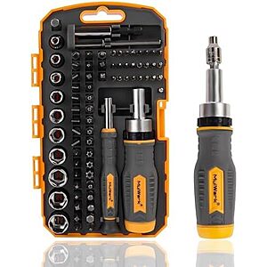 [AC] $14.99* | 77-Pc MULWARK Ratcheting Screwdriver Bit & Socket Set w/ Case at Amazon