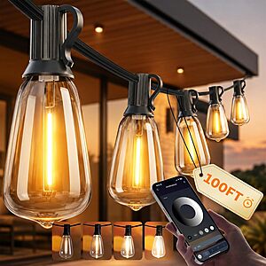 Outdoor String Lights, 100FT Patio Lights for Outside $23.99