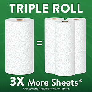 Great Value Ultra Strong Paper Towels, 12 Triple Rolls = 36 Reg $18.37 FS Walmart+, at $35 or Pick Up