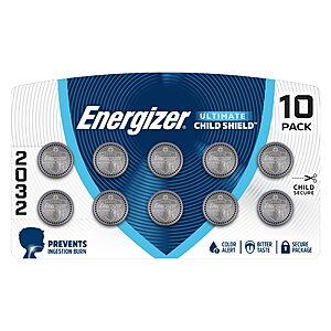 10 Pack Energizer 3V Ultimate Child Shield CR2032 Batteries $14.23 + Free S&H w/ Prime or $35+