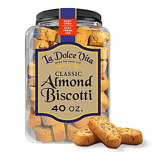 [SnS] $11 La Dolce Vita Classic Almond Italian Biscotti Cookie Snacks with Whole Almonds, 40 oz.