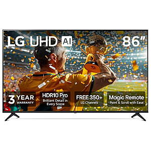 $696.91: LG 86" 4K UHD Smart TV WebOS, 86UA7700AUA