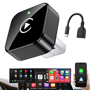 $17 ac AMAZON: Wireless CarPlay Adapter 2026 Upgrade Mini Design, USB/USB-C Plug & Play Converts CarPlay to Wireless - Easy Use Fast Stable Connection Car Play for iPhone & Android