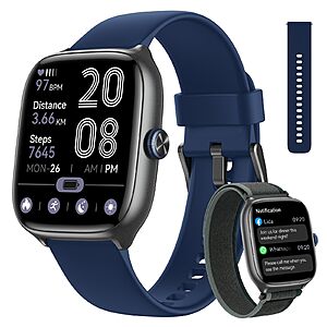Smart Watch for Women (40mm, AMOLED Display, 3 Bands, Bluetooth Calling) – $21.99