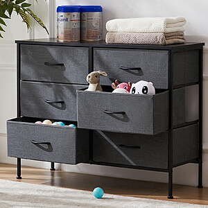 edx 6 Drawer Fabric Dresser (Grey) $28.99 + Free S&H w/ Walmart+ or $35+