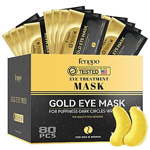 FENGOO 80 PCS 24K Gold Collagen Under Eye Patches & Smile Line Patches $2.99