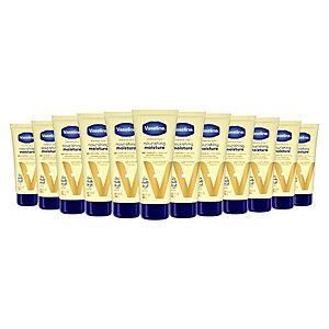 [S&S] Vaseline Nourishing Moisture Body Lotion Hand & Body Lotion Pack of 12 for Dry Skin made with Ultra-Hydrating Lipids & Pure Oat Extract 3.4 oz $19.05