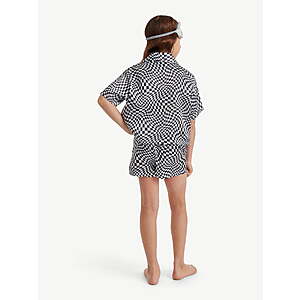 Justice Girls x NASCAR Short Sleeve Button Top, Shorts and Eye Mask Pajama Set, 3-Piece, Sizes 5-18 $8.07