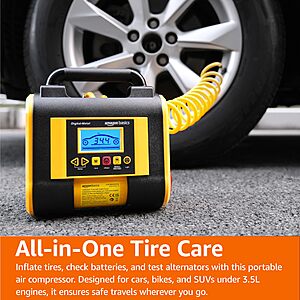 Amazon Basics Portable Car Tire Inflator with Digital Pressure Gauge, 150 PSI, 12V DC, $23.10 after coupon